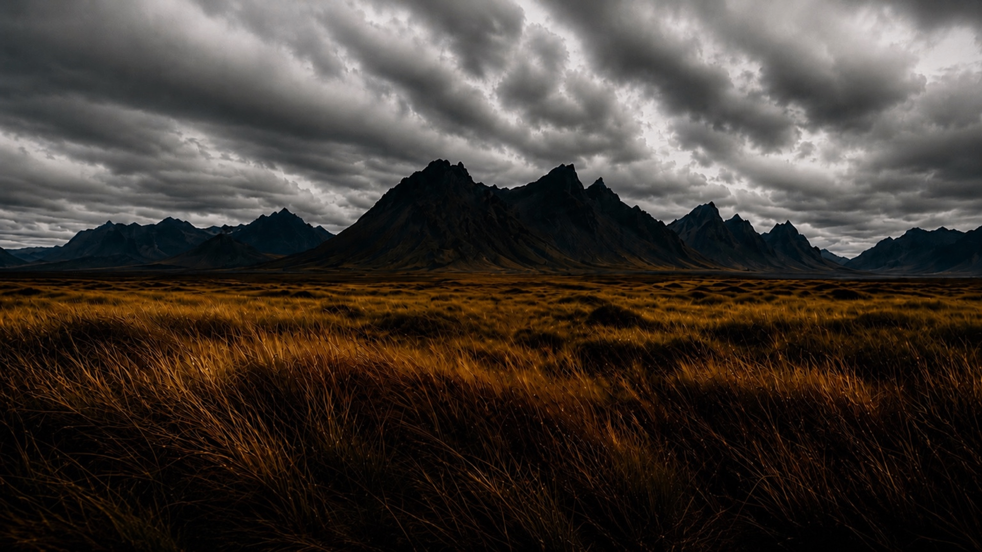 Mountain landscape under a cloudy sky